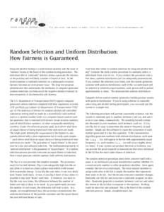random ware RANDOM SELECTION SOFTWARE .c o m P.O. BOX 30704, LONG BEACH, CA 90853, ( [removed] 5 3 5 , E m a i l : solutions @ randomware.com