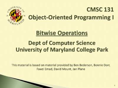 1   Bitwise Operators  BitSet class