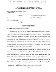 Case 2:09-cv[removed]MRH Document 118 Filed[removed]Page 1 of 17  IN THE UNITED STATES DISTRICT COURT FOR THE WESTERN DISTRICT OF PENNSYLVANIA