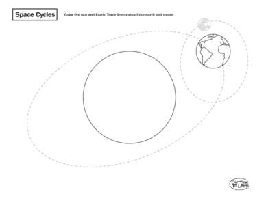 Space Cycles  Color the sun and Earth. Trace the orbits of the earth and moon. 