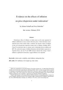 Evidence on the effects of inflation on price dispersion under indexation∗ by Juliane Scharff and Sven Schreiber† this version: FebruaryAbstract