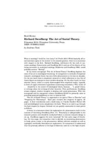 RMM Vol. 6, 2015, 1–5 http://www.rmm-journal.de/ Book Review  Richard Swedberg: The Art of Social Theory.