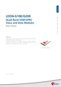 locate, communicate, accelerate  LEON-G100/G200 Quad Band GSM/GPRS Voice and Data Modules Data Sheet