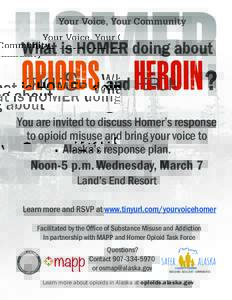 HOMER Your Voice, Your Community What is HOMER doing about  opioidS and heroin?