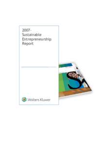 2007Sustainable Entrepreneurship Report Contents Message from the Chairman