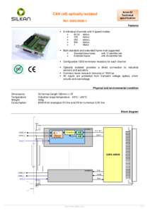 Arion-IO Technical specification CAN (x8) optically isolated Ref: 