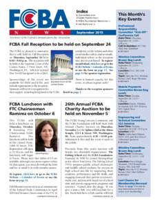 Index  Committee and Chapter Events PAGE 5  FCBA Foundation News PAGE 11