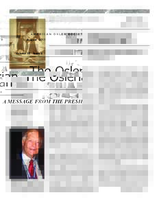 AMERICAN OSLER SOCIETY  August 2011 Volume 12  Issue 2