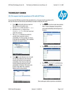 HP Prime Technology Corner 26  The Practice of Statistics for the AP Exam, 5e Section 11-1, P. 689