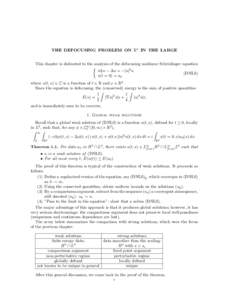 THE DEFOCUSING PROBLEM ON Rd IN THE LARGE This chapter is dedicated to the analysis of the defocusing nonlinear Schr¨odinger equation  i∂t u − ∆u = −|u|2 u (DNLS) u(t = 0) = u0