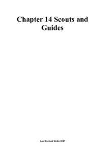 Chapter 14 Scouts and Guides Last Revised  Table of Contents