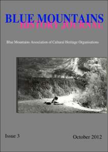 BLUE MOUNTAINS HISTORY JOURNAL Blue Mountains Association of Cultural Heritage Organisations  Issue 3