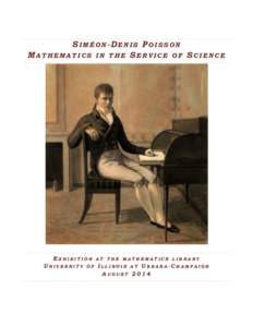 SIMÉON-DENIS POISSON MATHEMATICS IN THE SERVICE OF SCIENCE EXHIBITION UNIVERSITY