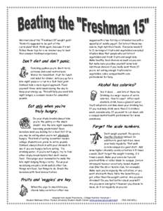 Microsoft Word - Beating the Freshman 15.doc