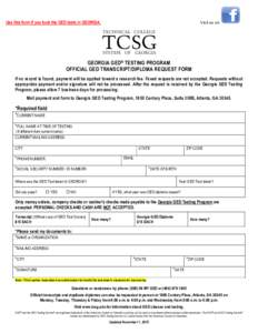 Georgia GED Testing Program Official Transcript/Diploma Request Form