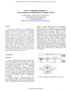 Service Composition Language to Unify Simulation and Optimization of Supply Chains