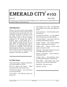EMERALD CITY #103 Issue 103 MarchAn occasional ‘zine produced by Cheryl Morgan and available from her at 
