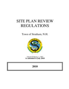 SITE PLAN REVIEW REGULATIONS Town of Stratham, N.H. Adopted February 3, 1987