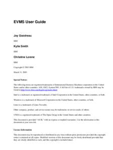 EVMS User Guide  Joy Goodreau IBM  Kylie Smith