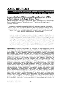AACL BIOFLUX Aquaculture, Aquarium, Conservation & Legislation International Journal of the Bioflux Society Anatomical and histological investigation of the pyloric caeca in beluga (Huso huso)
