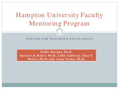 Mentorship: Empowering Faculty To Take Charge