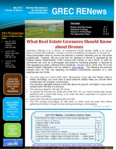 May 2017 Volume 13 Issue 5 Monthly Newsletter of the Georgia Real Estate Commission