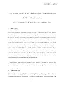 Long Term Dynamics of the Chondrichthyan Fish Community in the Upper Tyrrhenian Sea. ICES CM 2005/N:25