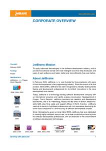 www.jetbrains.com  CORPORATE OVERVIEW JetBrains Mission