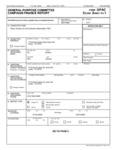 Texas Ethics Commission  P.O. Box[removed]Austin, Texas[removed]