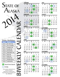State Calender - Holidays