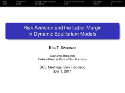 Intro  Framework Absolute Risk Aversion