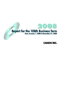 2008  Report for the 108th Business Term From January 1, 2008 to December 31, 2008