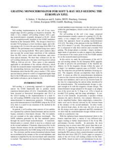 Proceedings of FEL2013, New York, NY, USA  WEPSO64 GRATING MONOCHROMATOR FOR SOFT X-RAY SELF-SEEDING THE EUROPEAN XFEL