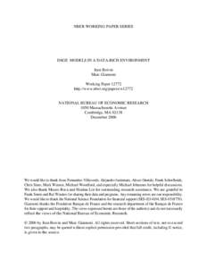 NBER WORKING PAPER SERIES  DSGE MODELS IN A DATA-RICH ENVIRONMENT Jean Boivin Marc Giannoni Working Paper 12772