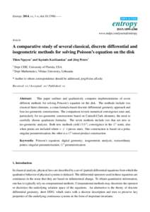 Entropy 2014, xx, 1-x; doi:[removed]/—— OPEN ACCESS entropy ISSN[removed]www.mdpi.com/journal/entropy