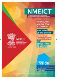 NMEICT NATIONAL MISSION ON EDUCATION THROUGH INFORMATION AND COMMUNICATION TECHNOLOGY INTERACTIVE MULTIMEDIA