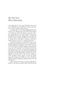 Hoover Classics : Flat Tax  hcﬂat fm Mp_7 rev1 page vii The Flat Tax’s Silver Anniversary