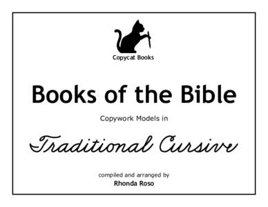 Copycat Books  Books of the Bible Copywork Models in  TÆ§ÅÄÅîáôáêáôÉüéûÅÄÇúë ÃáŸÆ§†ßáôÖ˜åïë