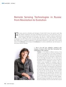 ScanEx RDC — 20 Years  Remote Sensing Technologies in Russia: from Revolution to Evolution  F