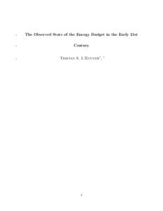 1  The Observed State of the Energy Budget in the Early 21st 2