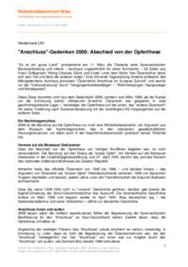 "Anschluss"-Gedenken 2008: Abschied von der Opferthese