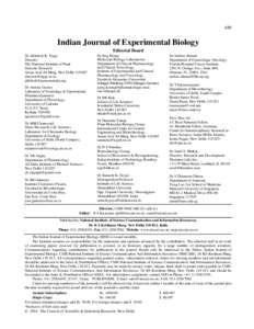 489  Indian Journal of Experimental Biology Editorial Board Dr Akhilesh K. Tyagi Director