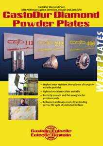 CastoDur Diamond Plate Best Protection against corrosion, erosion and abrasion! CastoDur Diamond Powder Plates