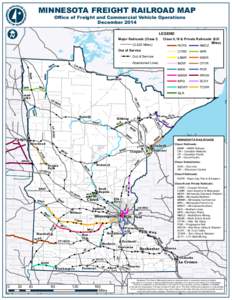 MINNESOTA FREIGHT RAILROAD MAP Office of Freight and Commercial Vehicle Operations December 2014 I I