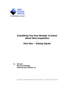 Everything You Ever Wanted to Know about Data Acquisition
