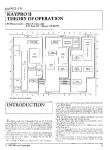 KAYPRO 4 &  KAYPRO II THEORY OF OPERATION By Dana Cotant Micro Cornucopia P.O. Box 223 — Bend, OR 97709