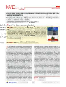 Letter pubs.acs.org/NanoLett Large-Scale Integration of Nanoelectromechanical Systems for Gas Sensing Applications I. Bargatin,†,‡,§ E. B. Myers,† J. S. Aldridge,†,∥ C. Marcoux,‡ P. Brianceau,‡ L. Duraffou