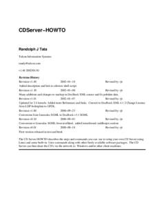 CDServer−HOWTO  Randolph J Tata Talcon Information Systems [removed] v1[removed]