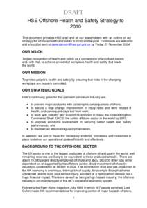 HSE Offshore Health and Safety Strategy to 2010