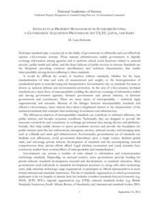 National Academies of Science  Intellectual Property Management in Standard-Setting Processes: An International Comparison INTELLECTUAL PROPERTY MANAGEMENT IN STANDARD SETTING: E-GOVERNMENT ACQUISITION PROCESSES IN THE U